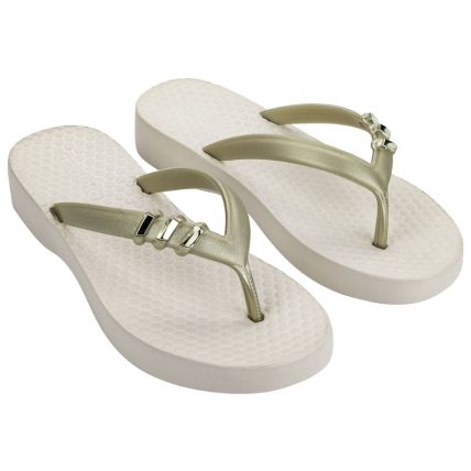 Tamanco Feminino Azaleia Sofia - 19299 - Ouro Suave/off White - Atacado