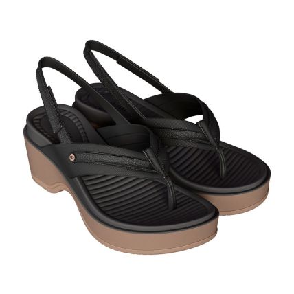 Sandalia Feminina Azaleia Ana - 19304 - Preto/marrom Mocca - Atacado