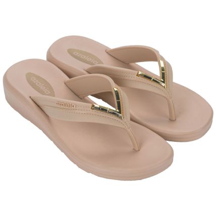 Tamanco Feminino Azaleia Cloe - 19306 - Bege Cupuaçu - Atacado