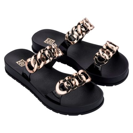 Chinelo Slide Feminino Zaxy Rings - 19309 - Preto - Atacado