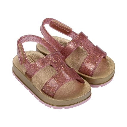Sandalia Baby Zaxynina Hit - 19312 - Rosa/dourado Glitter - Atacado