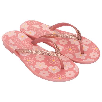 Rasteira Infantil Grendha Bela Amor Em Flor - 19313 - Rosa Goiaba Iriodin - Atacado