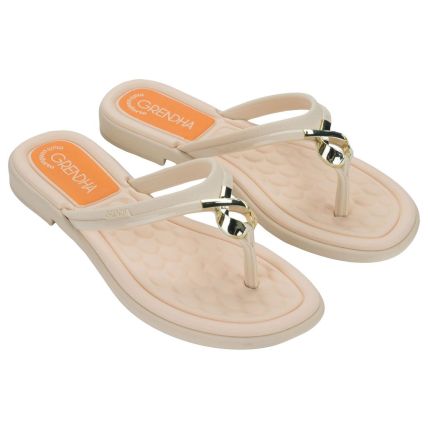 Rasteira Feminina Grendha Mais Conforto Enlaços - 19314 - Off White Medio - Atacado