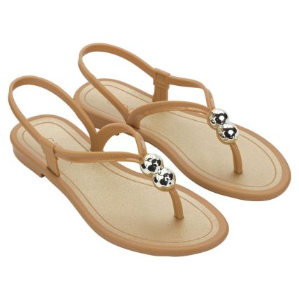 Sandalia Feminina Grendha Perolas - 19315 - Bege Mel - Atacado