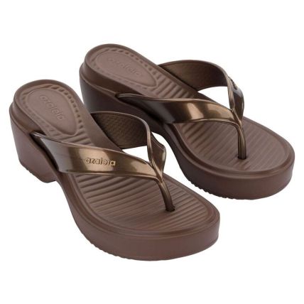 Tamanco Feminino Azaleia Val - 19322 - Bronze/marrom Cafe - Atacado