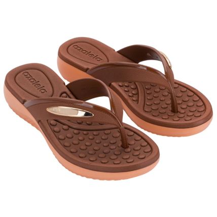 Tamanco Feminino Azaleia Cleo - 19323 - Marrom Cacau/bege - Atacado