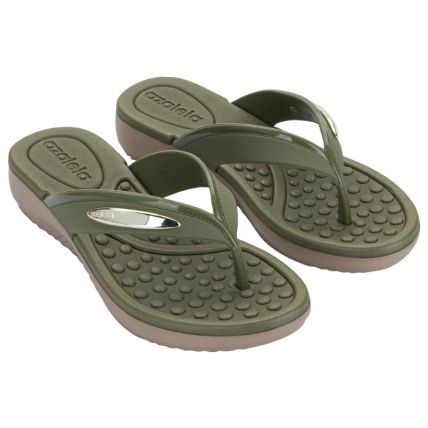 Tamanco Feminino Azaleia Cleo - 19323 - Verde Mate/bege Cevada - Atacado