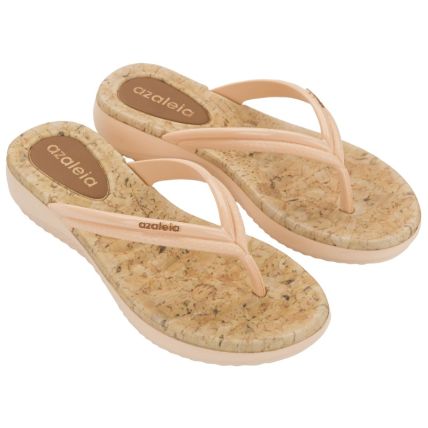 Tamanco Feminino Azaleia Lisa - 19324 - Terroso Claro Cortiça - Atacado