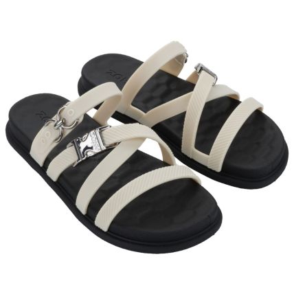 Chinelo Slide Feminino Zaxy Wake - 19328 - Preto/off White Claro - Atacado