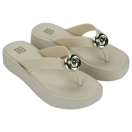 Tamanco Feminino Zaxy Hot New - 19338 - Off White Claro - Atacado