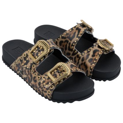 Chinelo Slide Feminino Zaxy Hold New - 19389 - Preto/onça - Atacado