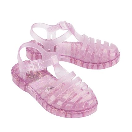 Sandalia Infantil Barbie Duo Aranha - 22459 - Rosa Claro Glitter - Atacado