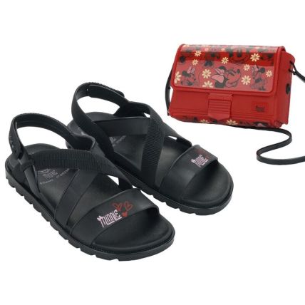 Sandalia Infantil Disney Fun Bag - 23269 - Preto/rosa - Atacado