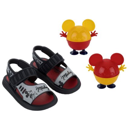 Sandalia Baby Disney Lunch Time - 23271 - Preto/cinza/vermelho - Atacado
