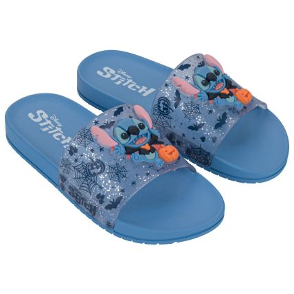 Chinelo Slide Infantil Disney Mania Plus - 23285 - Azul/vidro Glitter - Atacado