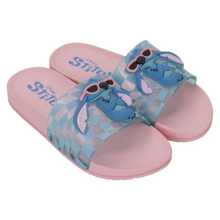 Chinelo Slide Infantil Disney Mania Plus - 23285 - Rosa Medio/azul - Atacado