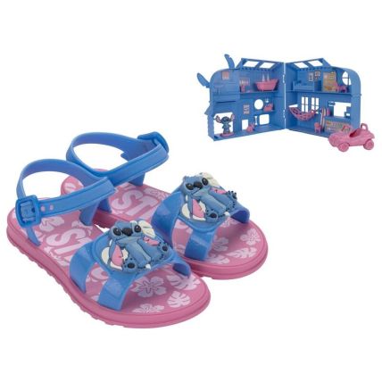Sandalia Infantil Stitch Pet Shop - 23321 - Rosa/azul Glitter - Atacado