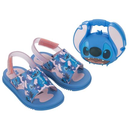 Sandalia Baby Stitch Hora Do Lanche - 23326 - Azul/rosa - Atacado