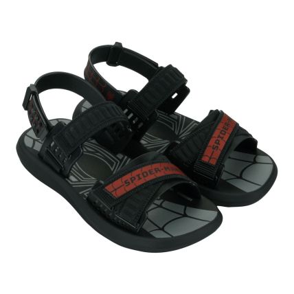 Sandalia Infantil Homem Aranha Force - 23356 - Preto/preto/vermelho - Atacado