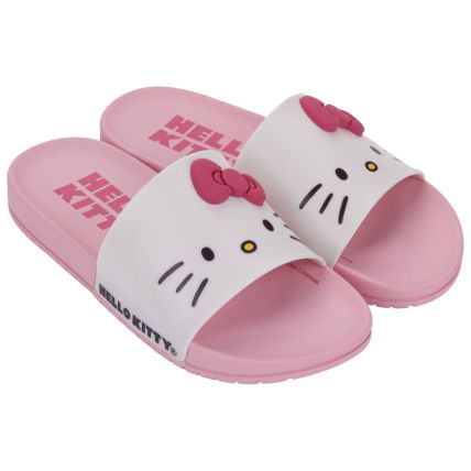 Chinelo Slide Infantil Hello Kitty Mania Gaspea Ii - 23374 - Rosa/branco - Atacado
