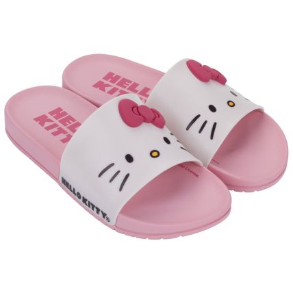 Chinelo Slide Infantil Hello Kitty Mania Gaspea Ii - 23374 - Rosa/branco - Atacado