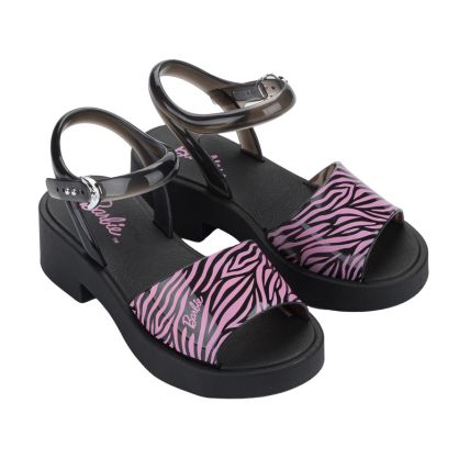 Sandalia Infantil Barbie High Com Salto - 23376 - Preto/rosa - Atacado