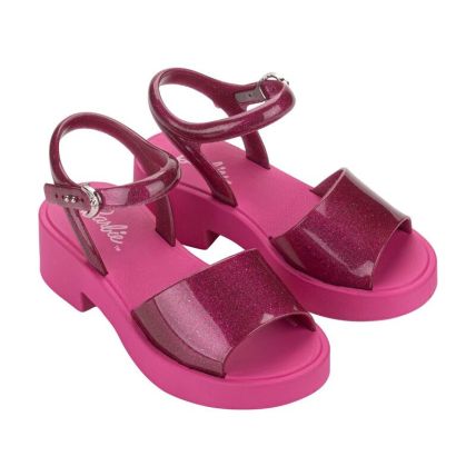 Sandalia Infantil Barbie High Com Salto - 23376 - Rosa/transparente - Atacado