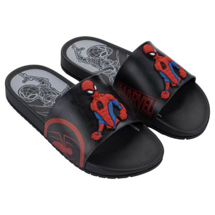 Chinelo Slide Infantil Marvel Dash - 23387 - Preto/vermelho/cinza - Atacado
