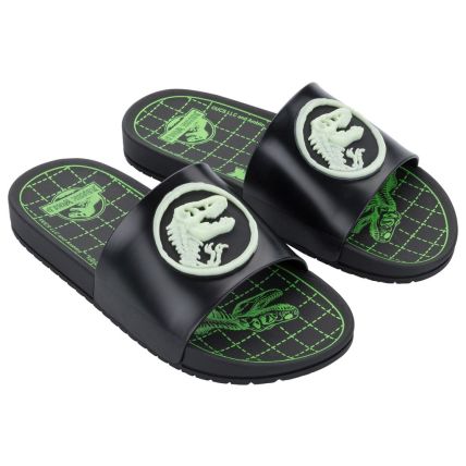 Chinelo Slide Infantil Jurassic Adeventure - 23389 - Preto/preto/verde - Atacado
