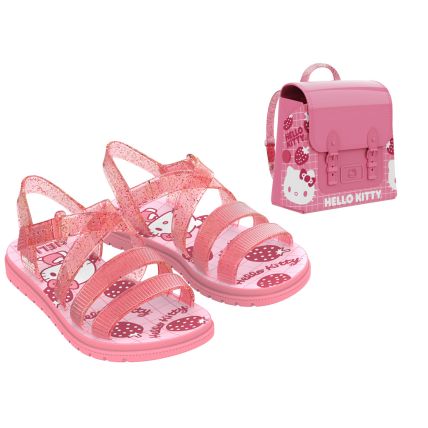 Sandalia Infantil Hello Kitty Sweet Bag - 23431 - Rosa/glitter/branco - Atacado
