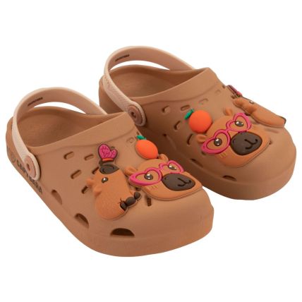Babuche Infantil Capivara Hype - 23455 - Marrom/bege - Atacado