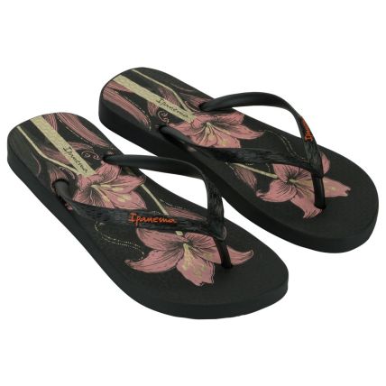 Chinelo Feminino Ipanema Oasis - 26571 - Preto/rosa/ouro - Atacado