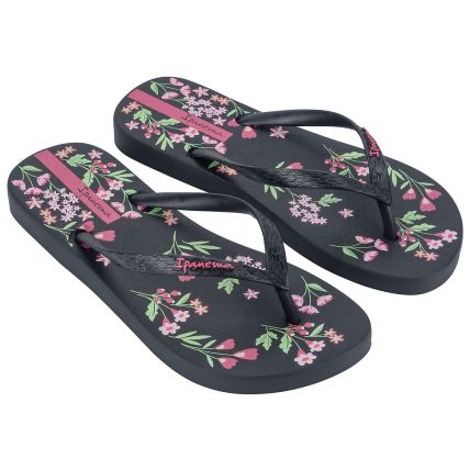 Chinelo Feminino Ipanema Oasis - 26571 - Preto/rosa/verde - Atacado