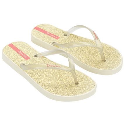 Chinelo Infantil Ipanema Glitter - 26622 - Bege/glitter Dourado - Atacado