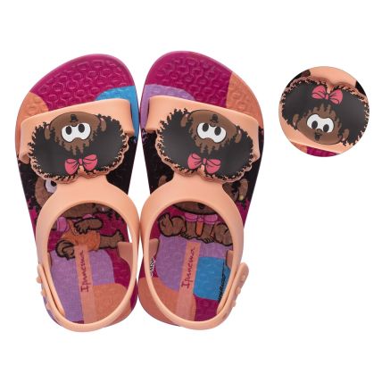Sandália Baby Ipanema Fofulinha Turma Da Monica - 26632 - Rosa/laranja(aa730) - Atacado