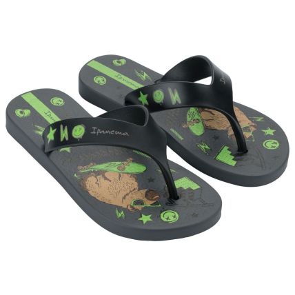 Chinelo Infantil Ipanema Deck City - 27114 - Cinza/preto/verde - Atacado