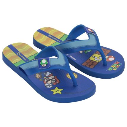 Chinelo Infantil Ipanema Super Mario - 27161 - Azul/azul/amarelo - Atacado