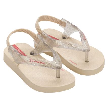Chinelo Baby Ipanema Glitter - 27182 - Bege/glitter Ouro - Atacado