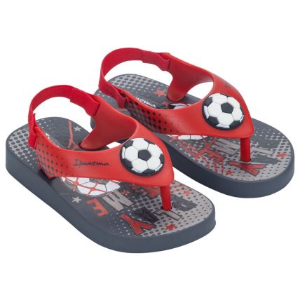 Chinelo Baby Ipanema Sporty - 27247 - Cinza/vermelho/branco - Atacado