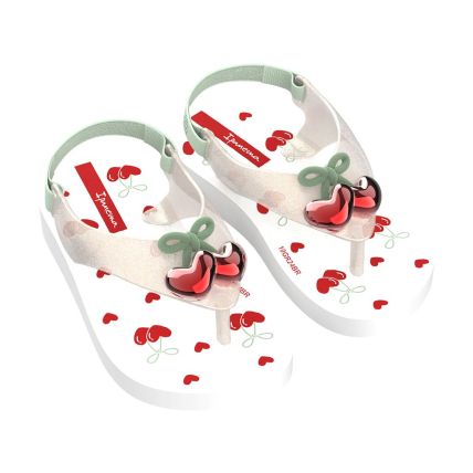 Sandalia Baby Ipanema Belle - 27248 - Branco/glitter/verde - Atacado