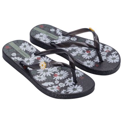 Chinelo Infantil Ipanema Garden Shine - 27273 - Preto/glitter/branco - Atacado