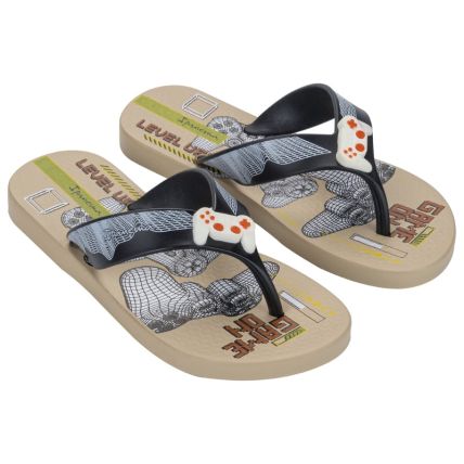 Chinelo Infantil Ipanema Sporty - 27277 - Bege/preto/branco - Atacado