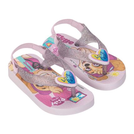 Chinelo Baby Ipanema Patrulha Canina Friends - 27296 - Rosa/rosa Glitter - Atacado