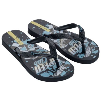 Chinelo Infantil Ipanema Hot Wheels Go - 27318 - Preto/azul/branco - Atacado