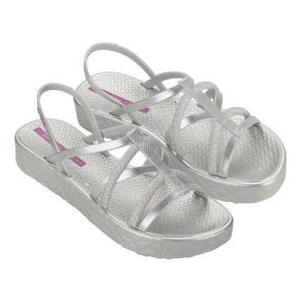Sandalia Feminina Ipanema Diversa Mais Flatform - 27334 - Prata/lilas - Atacado