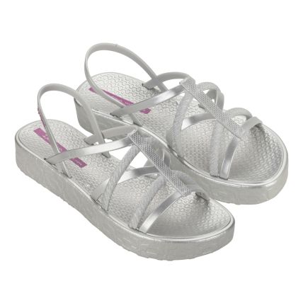 Sandalia Feminina Ipanema Diversa Mais Flatform - 27334 - Prata/lilas - Atacado