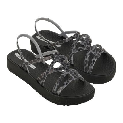 Sandalia Feminina Ipanema Diversa Mais Flatform - 27334 - Preto/onça/prata - Atacado
