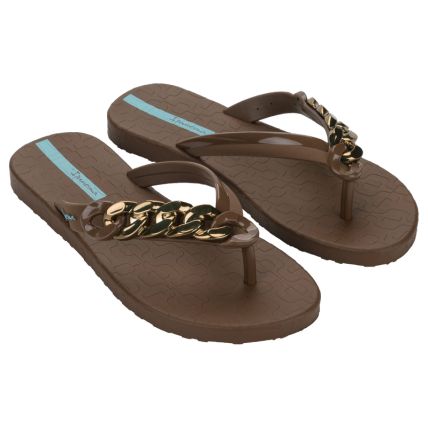 Rasteira Feminina Ipanema Metal Glam - 27352 - Marrom/bronze/azul - Atacado