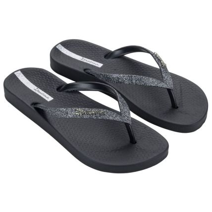Chinelo Feminino Ipanema Anatomica Glitter - 27363 - Preto/glitter/prata - Atacado