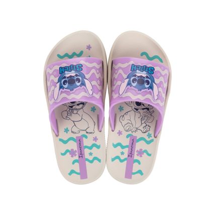 Chinelo Slide Ipanema Disney Stitch - 27367 - Bege/lilas/azul - Atacado